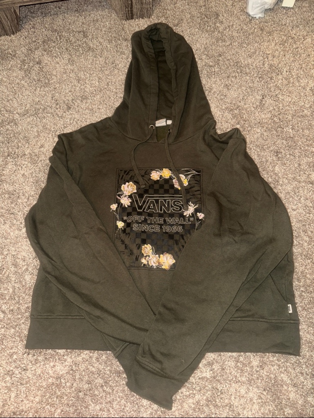 Vans Olive Floral Checkerboard Hoodie